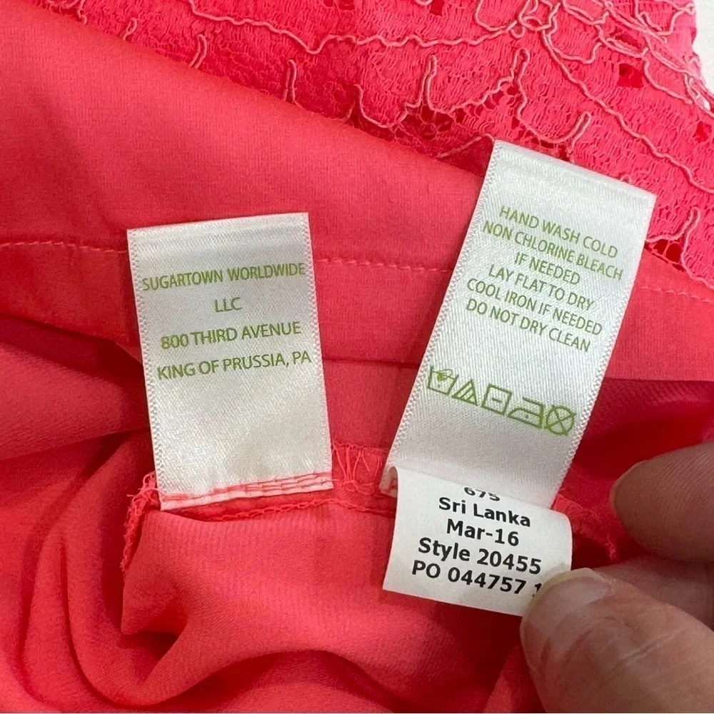 Lilly Pulitzer Lace Alice Skort hot pink mini skirt with attached satin shorts 4
